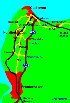 Karte des Elbe-Weser-Dreiecks